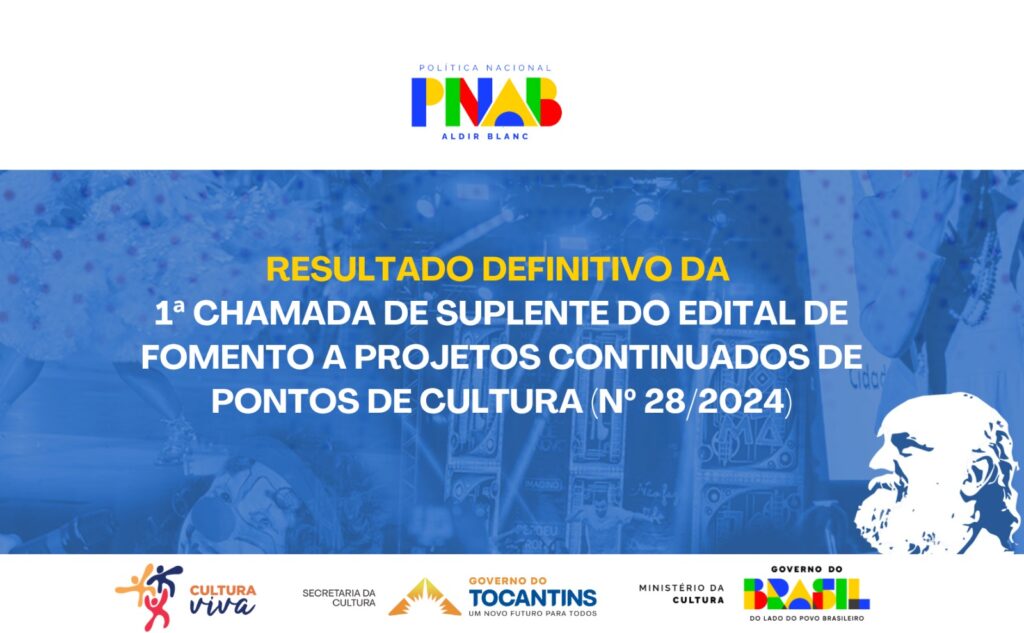 Secult divulga resultado da 1ª chamada de suplente do edital de Fomento a Projetos Continuados de Pontos de Cultura